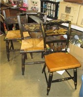 3 STENCILED COLONIAL CHAIRS
