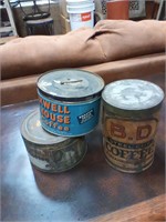 Old coffee cans