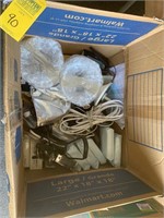 LOT ASSORTED CABLES, CORDS, GLASS, ETC (LOCATED