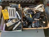 LOT CABLES, ELECTRONICS, ETC (2 BOXES) (LOCATED