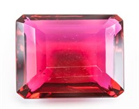 94.50ct Emerald Cut Red Topaz GGL