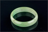 Burma Fine Green Jadeite Carved Bangle