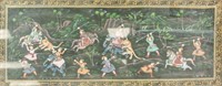 Ink on Persian Silk Imperial Hunting Scene