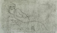 Egon Schiele Austrian Signed Linocut 1901