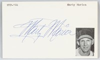 Marty Marion Autographed Cut Card with COA