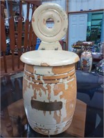 Wood barrel with lid container small