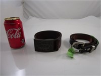 1 ceinture cuir (Levis Strauss) 80cm 
1 ceinture