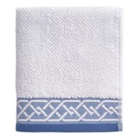 (3) Geometric Stripe Hand Towel in White
