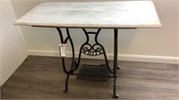 White Sewing Machine Base w/ Marble Top