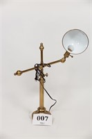 VINTAGE BRASS TABLE TOP LAMP WITH BRASS SHADE