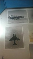 Group of five military aircraft photos