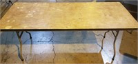 (2) 6ft Wood Collapsing Table