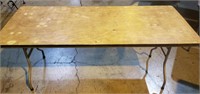 (2) 6ft Wood Collapsing Tables