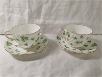Vintage Aynsley Shamrock Cups and Saucers