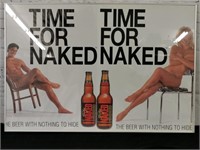 Framed "Time for Naked" Beer Poster Collage