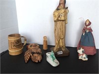 MISC. ITEMS- INDIAN STATUE- AND MORE