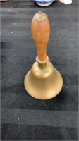 Brass bell with wooden handle 5 1/2 inch tall