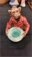 Porcelain Monkey with hat candle holder