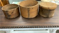 3 Wooden Bowls. 
1 with lid