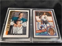 Dale Hawerchuk & Randy Carlyle Signed Cards