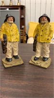 Sailor Cast Iron Bookends. 6 1/2 inches tall