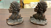 Copper Plated? Indian Bookends   4 1/2 inches