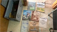 old farm magazines, owners manuals, steel box