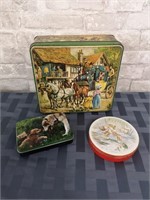 3x collector tins, Jeremy Fisher (Beatrix Potter)