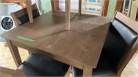 Table and 4 chairs, not very sturdy, 1 chair