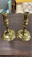 2 Brass Candle Sticks. 7 inches tall