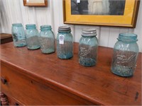 Green mason jars