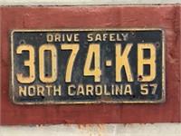 1957 North Carolina License Plate