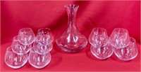 Decanter with 10 Glasses