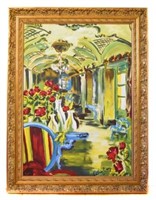 Scene of Roses in Large Hallway Painting