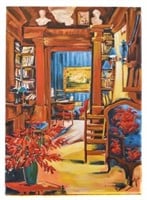 Home Library Oil on Canvas