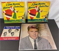 4 Assorted Vintage Records (1958 Radio Voices)