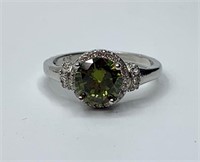 Sterling Ring with Green Stone