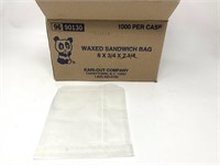 New 1,000 count waxed sandwich bags