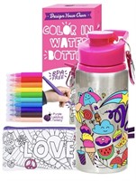 New Purple Ladybug Color Your Own Water Bottle