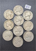Lot of 10 1939-S Nickels