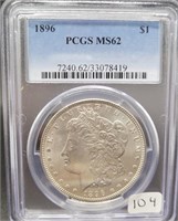 1896 Morgan Silver Dollar PCGS MS 62