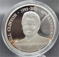 Silver Plated Bill Clinton 42nd President Coin