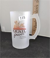 Glass Quail Forever Beer Mug