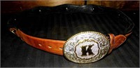 Tony Lama Size 36 Belt w/ "K" Belt Buckle