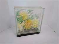 Vintage Glass Block Floral Arrangement