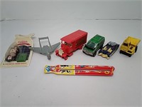 Vintage Toy Cars & Trucks, Tin Whistle, &