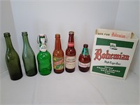 Bohemian, Bud, Heidelberg, Beer Bottles with an