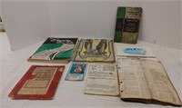Various retro books and calendars