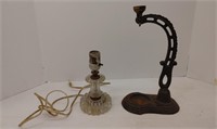 Vintage light table stand and ironwrought stand