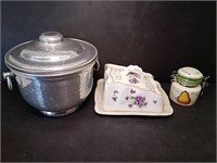 Ice Bucket, Vintage Butter Dush, & Decor Container